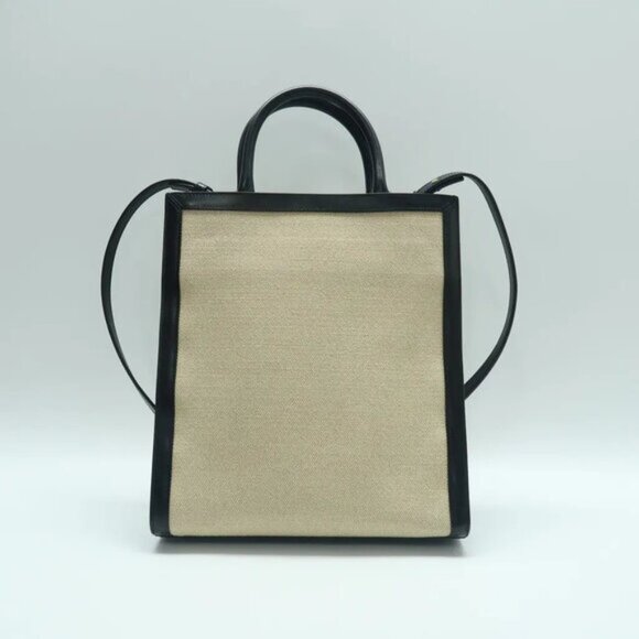 Celine Cabas Brown Canvas Satchel 982-061925 - Picture 2 of 12